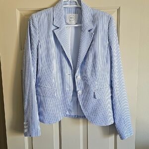 Light Blue and White Striped Jacket